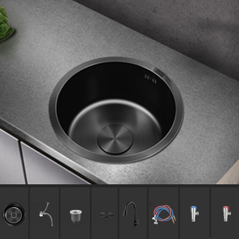 Lisslune | Classic Round Sink Stainless Steel Built-in Sink Non-Slip Round Basin for the Kitchen