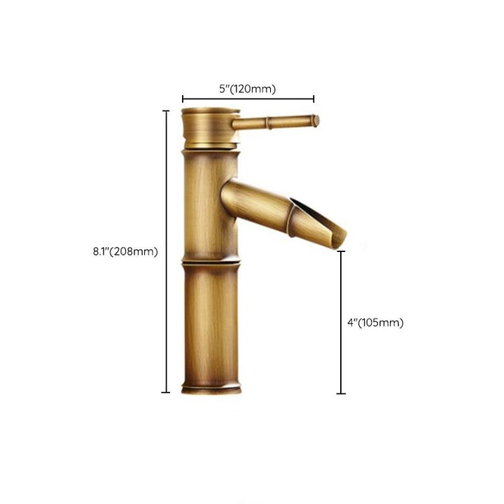 Lisslune | Country House Vessel Faucet Brass Lever Handles Waterfall Spout Basin Faucet