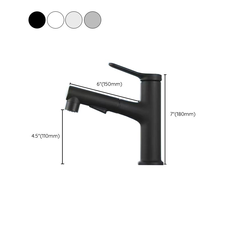 Lisslune | Pull-out simple bathroom sink tap 1 hole single lever faucet