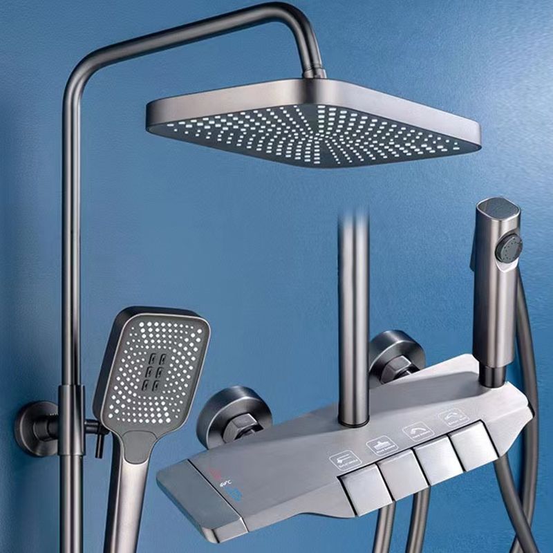 Lisslune | Modern adjustable swivel shower head metal shower fixture on the wall