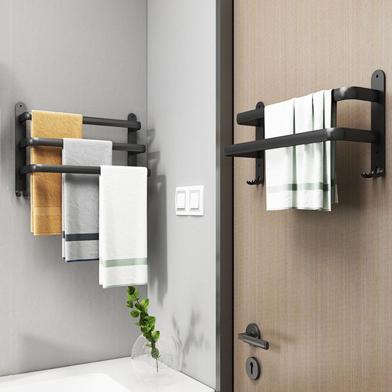 Lisslune | Modern black aluminum bathroom furniture set towel bar bathroom fittings