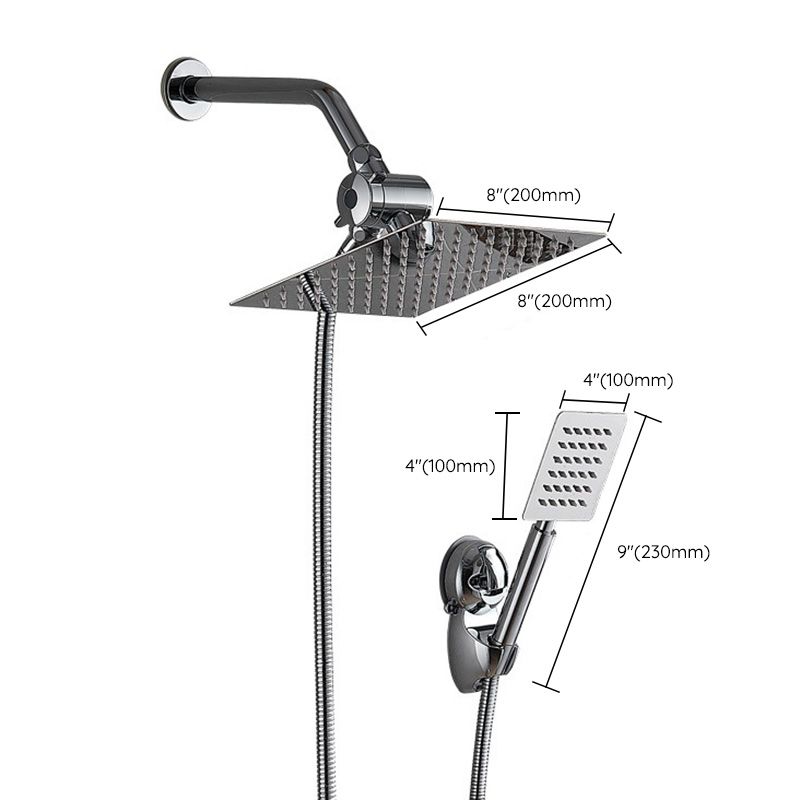 Lisslune | Square Metal Double Shower Heads Modern Shower with Shower Hose