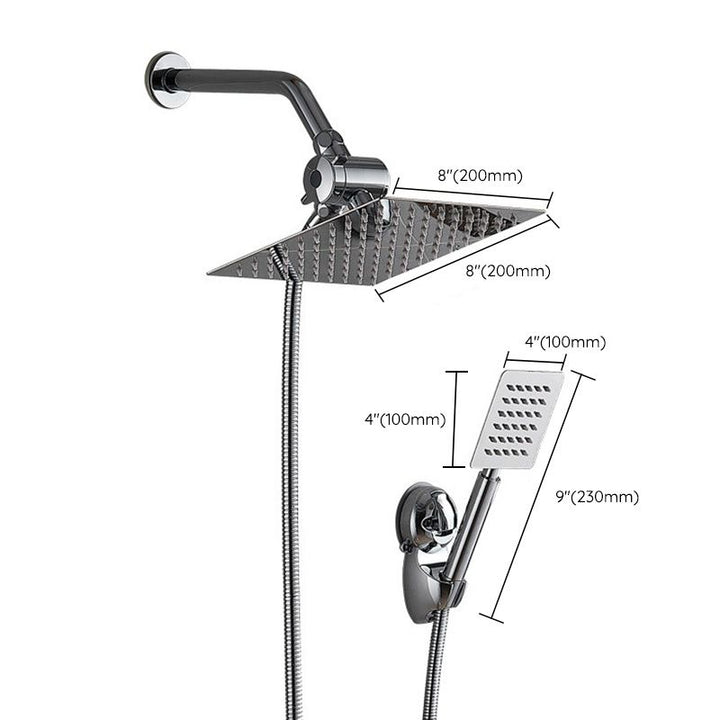 Lisslune | Square Metal Double Shower Heads Modern Shower with Shower Hose