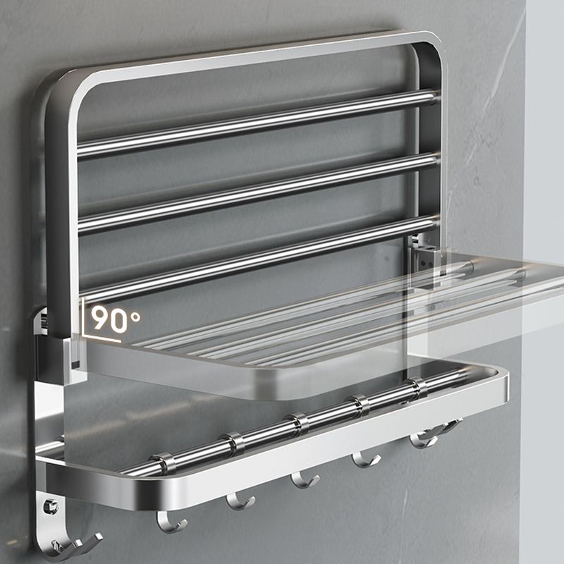 Lisslune | Polished Chrome Modern Bathroom Accessory Set in Stainless Steel with Bath Shelf/Towel Rail