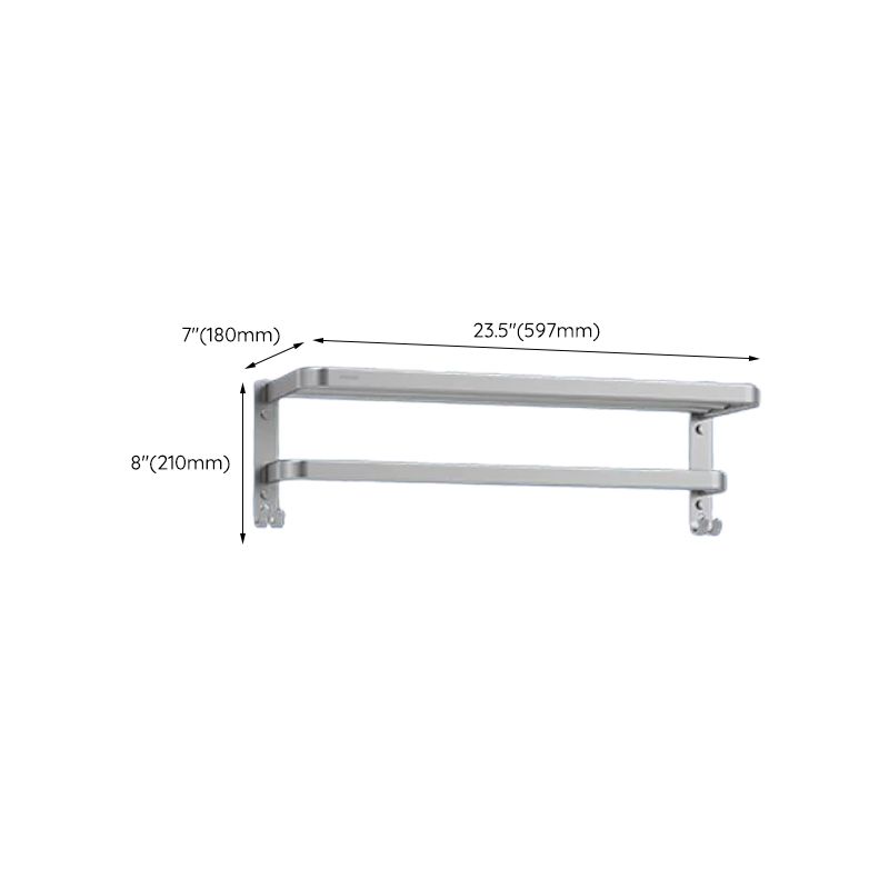 Lisslune | Contemporary bathroom accessory set made of aluminum with towel holder/bath shelf