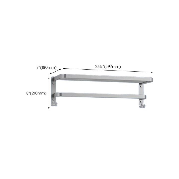 Lisslune | Contemporary bathroom accessory set made of aluminum with towel holder/bath shelf