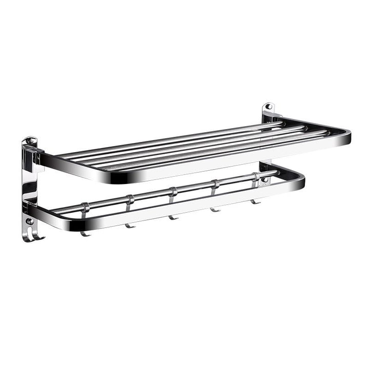 Lisslune | Classic Polished Chrome Bathroom Accessory Set Towel Rail/Paper Holder/Bathrobe Hook Included