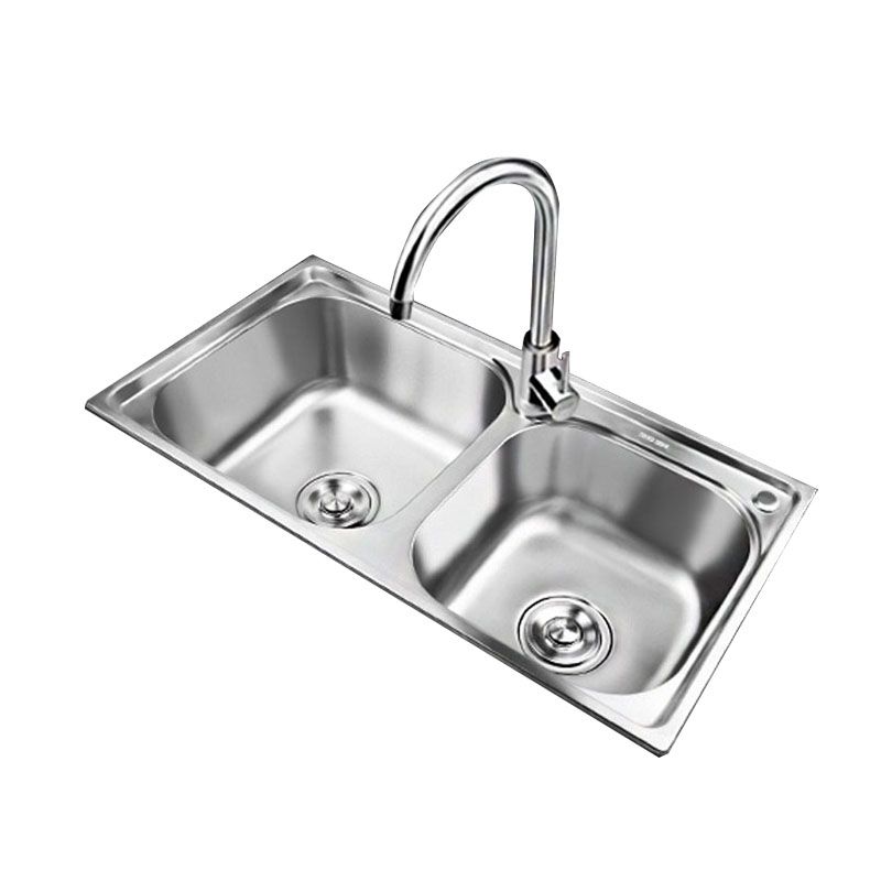Lisslune | Classic Style Kitchen Sink Stainless Steel Kitchen Sink with Drainage Hole Kit
