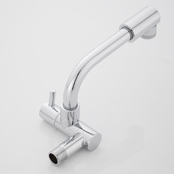 Lisslune | Wall-mounted metal bathtub filler with low arc waterfall bathtub faucet