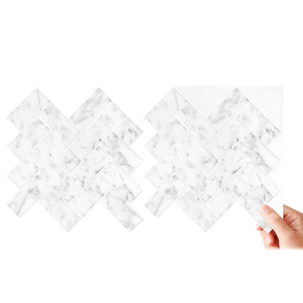 Lisslune | Modern Peel & Stick Mosaic Tile PVC Herringbone Peel and Stick Wall Tile