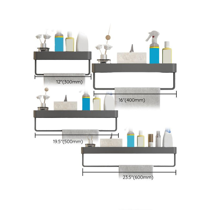 Lisslune | Minimalist Matte Metal Bathroom Accessory Set Modern Bathroom Shelf