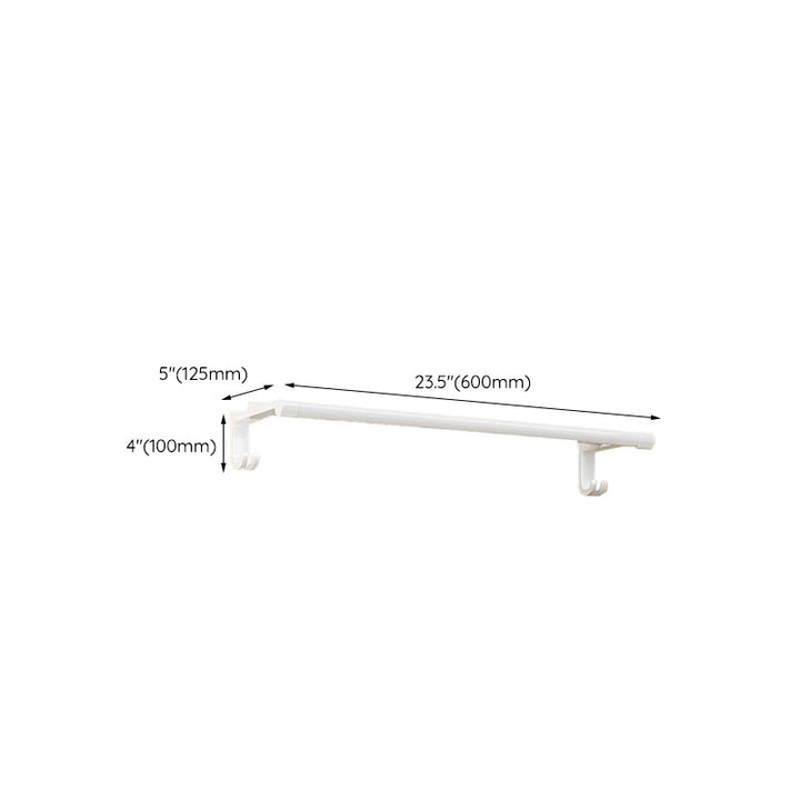 Lisslune | White Bathroom Accessories Set Contemporary Aluminum Bathroom Accessories Kit with Towel Rail