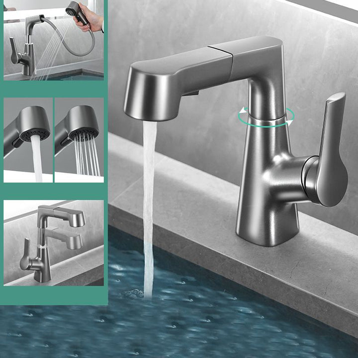 Lisslune | Modern 1-Lever Basin Faucet Round Basin Faucet Brass