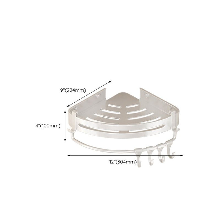 Lisslune | Modern white finish bathroom shelf rectangular & triangle bathroom hardware set
