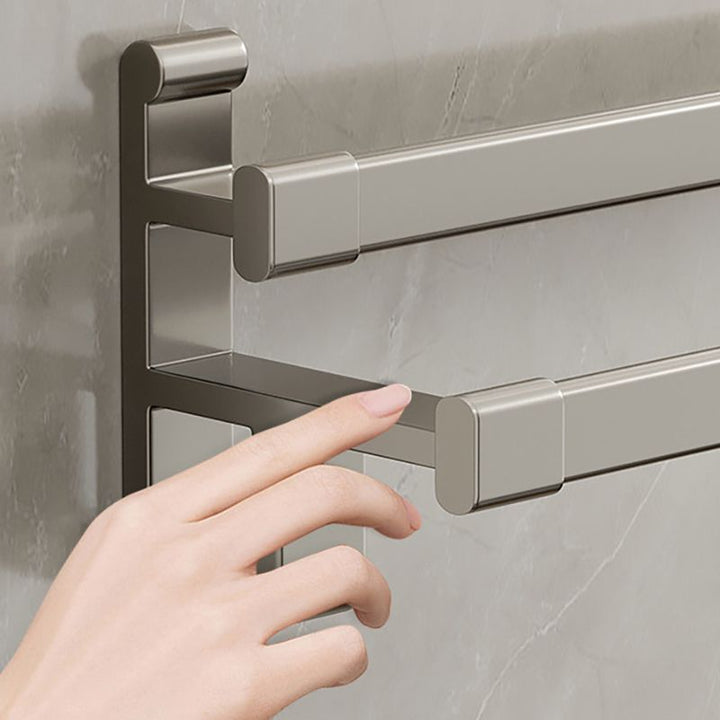 Lisslune | Gray Bathroom Accessory Set Contemporary Style Aluminum Towel Bar