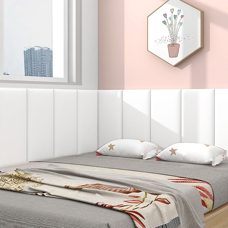 Lisslune | Padded Wall Panel Solid Color PU Leather Waterproof Wall Panel for Children's Room