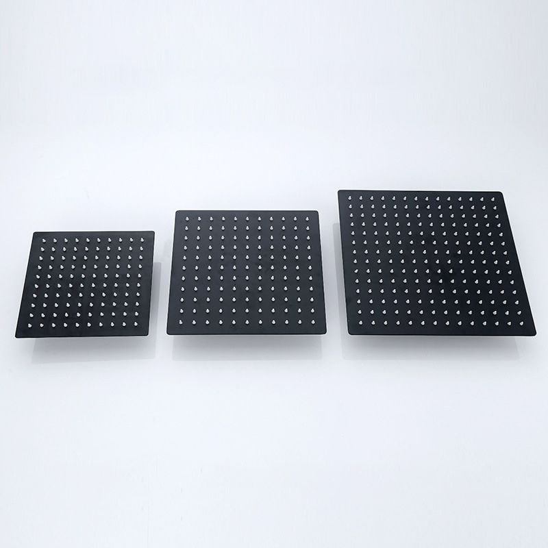Lisslune | Black Square Fixed Shower Head Modern Style Wall Mounted Shower Head