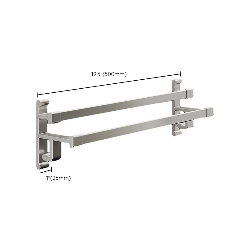 Lisslune | Gray Bathroom Accessory Set Contemporary Style Aluminum Towel Bar