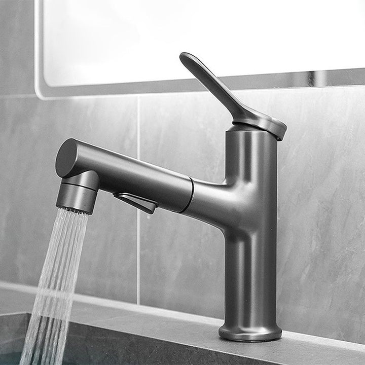Lisslune | Contemporary Monochrome Sink Faucet Low Arc Centerset Sink Faucet for Bathroom
