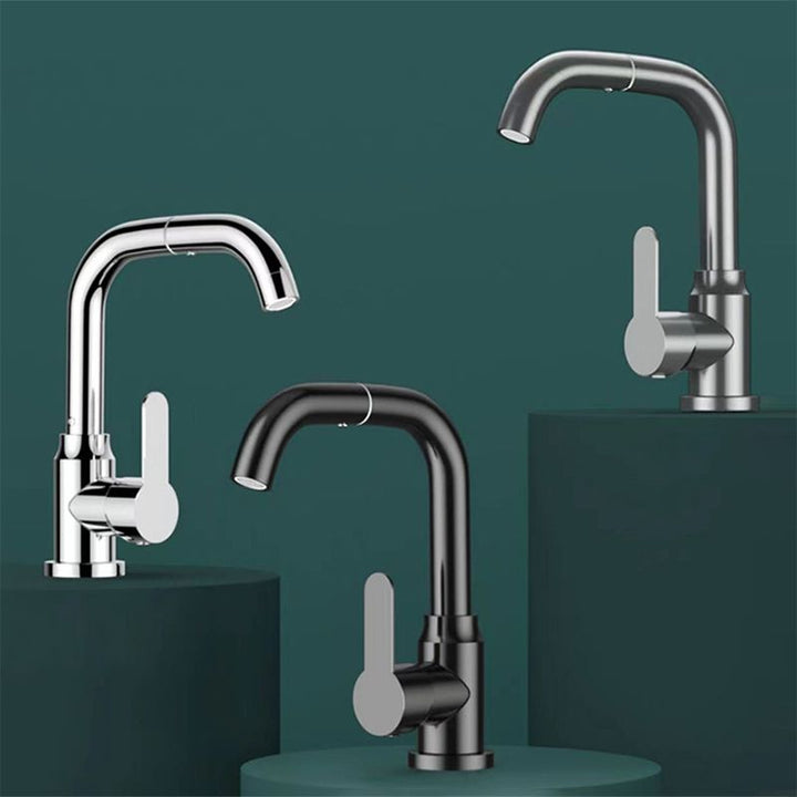 Lisslune | Modern Basin Mixer Bathroom Faucet Brass Lever Swivel Spout Basin Mixer