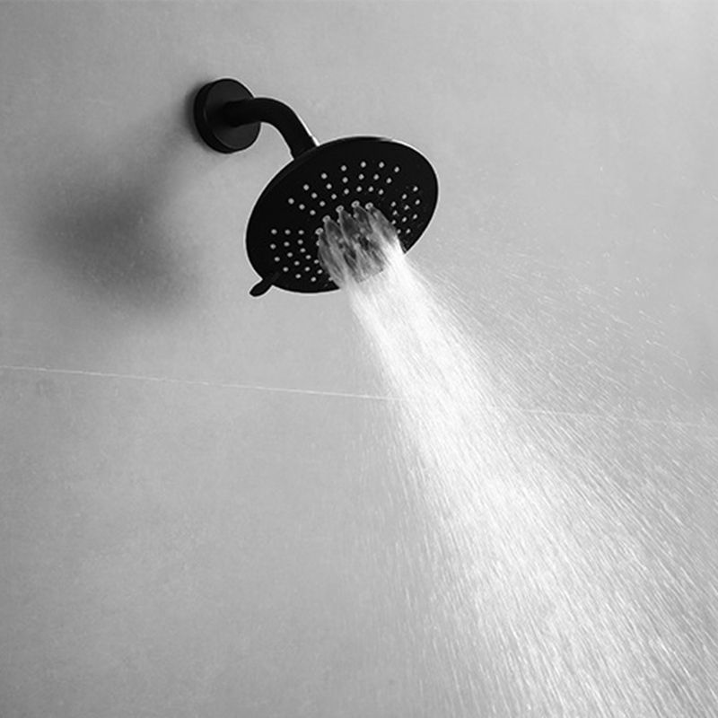 Lisslune | Round Fest Shower Head Matte Black 5 Spray Patterns Wall Mounted Shower Head