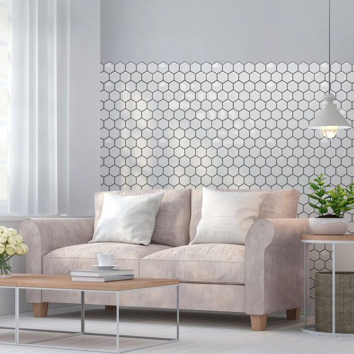 Lisslune | Square Peel and Stick Back Wall Modern Plastic Peel and Stick Back Wall