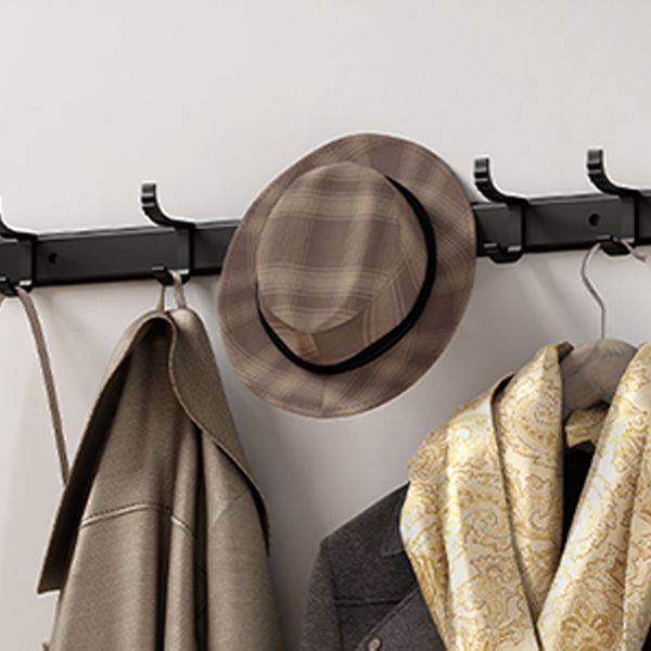 Lisslune | Classic Bathroom Accessories Set in Aluminum Black Finish Bathrobe Hook/ Towel Bar