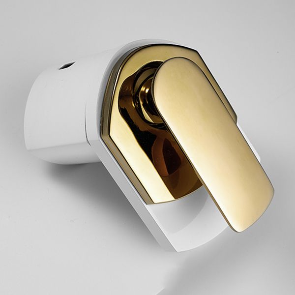 Lisslune | Bathroom Sink Faucet Lever Handle Brass Waterfall Spout Sink Faucet