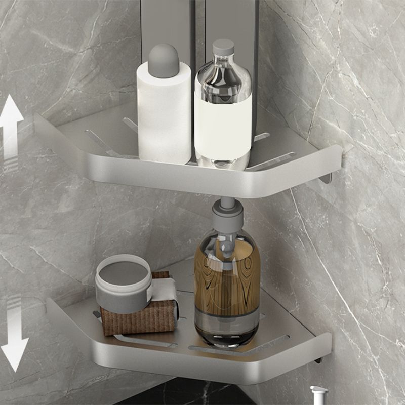 Lisslune | Modern Bath Accessory Set Silver Bathroom Shelf Towel Holder Bathroom Accessory Kit