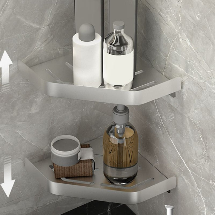Lisslune | Modern Bath Accessory Set Silver Bathroom Shelf Towel Holder Bathroom Accessory Kit