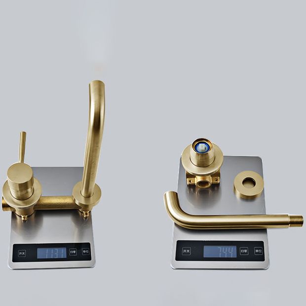 Lisslune | Wall-mounted Bronze Bathtub Filler Double Handles Bathtub Spout Bathtub Faucet Trim