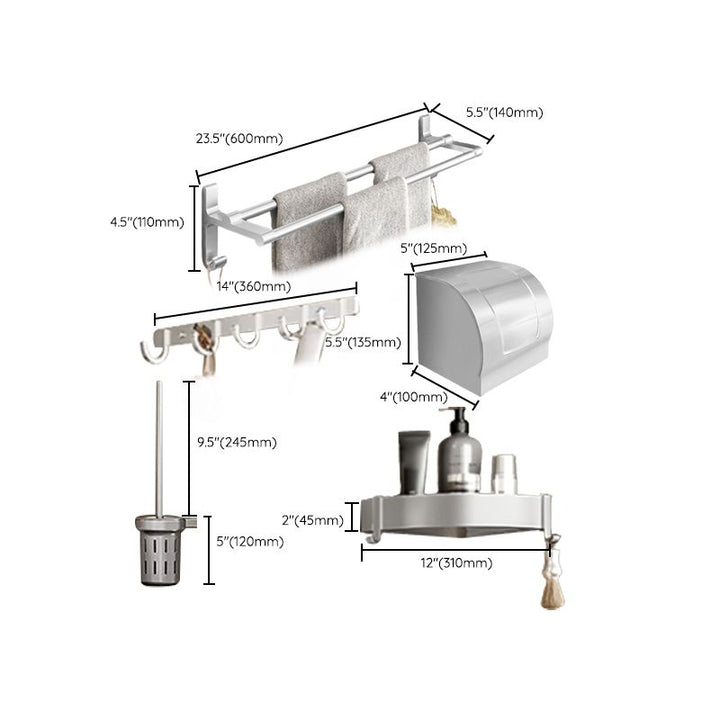 Lisslune | Metal Bathroom Hardware Set Adhesive Installation Bathroom Accessory Kit