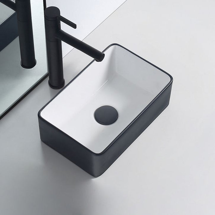 Lisslune | Modern porcelain floor wash basin Rectangular sink for the bathroom