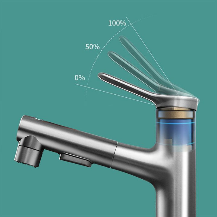 Lisslune | Contemporary Monochrome Sink Faucet Low Arc Centerset Sink Faucet for Bathroom