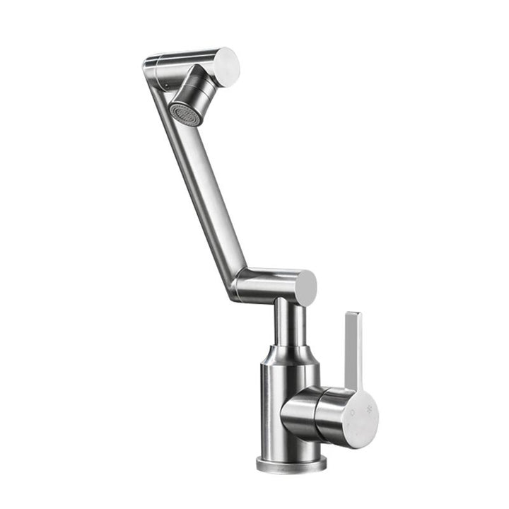 Lisslune | Swivel spout vessel sink faucet stainless steel lever handle sink faucet with water hose