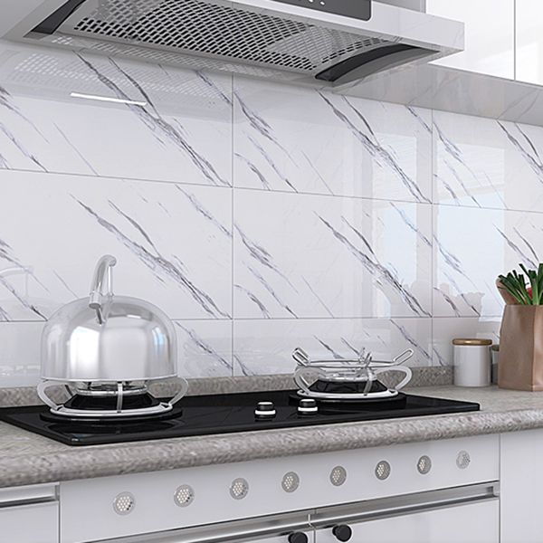 Lisslune | Rectangular PVC 12" X 23" 6-Pack Peel and Stick Wall Tile Kitchen and Bathroom Back Splash