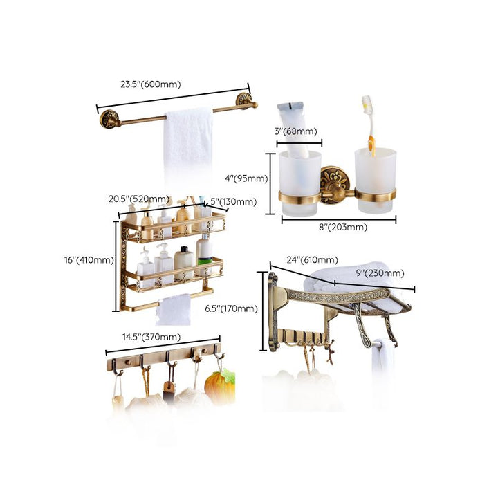 Lisslune | Traditional Bathroom Accessory Hardware Set Brass Bathroom Hardware