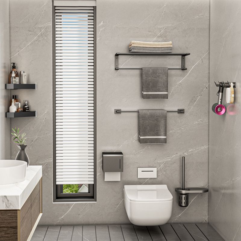Lisslune | Modern bathroom accessory set bathroom shelf towel bar gray bath accessory set