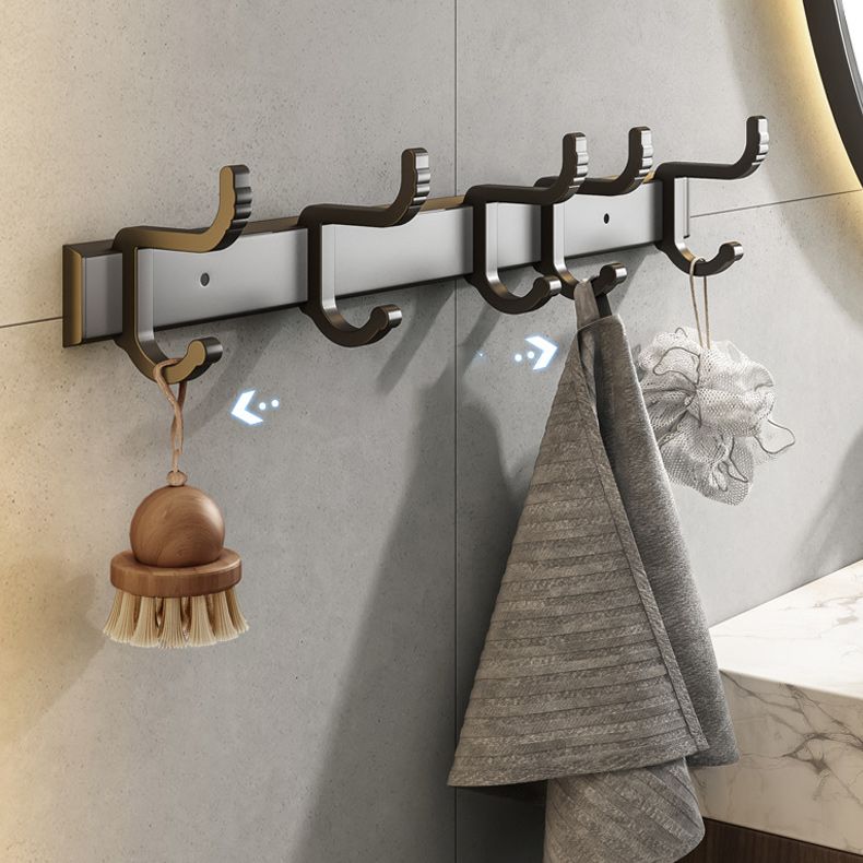 Lisslune | Contemporary Bathroom Accessory Set Matte Black Bathroom Set with Bathrobe Hooks/Towel Bar