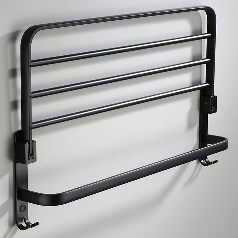 Lisslune | Contemporary Bathroom Accessory Set Black Surface Bathrobe Hook/Towel Ring Bar