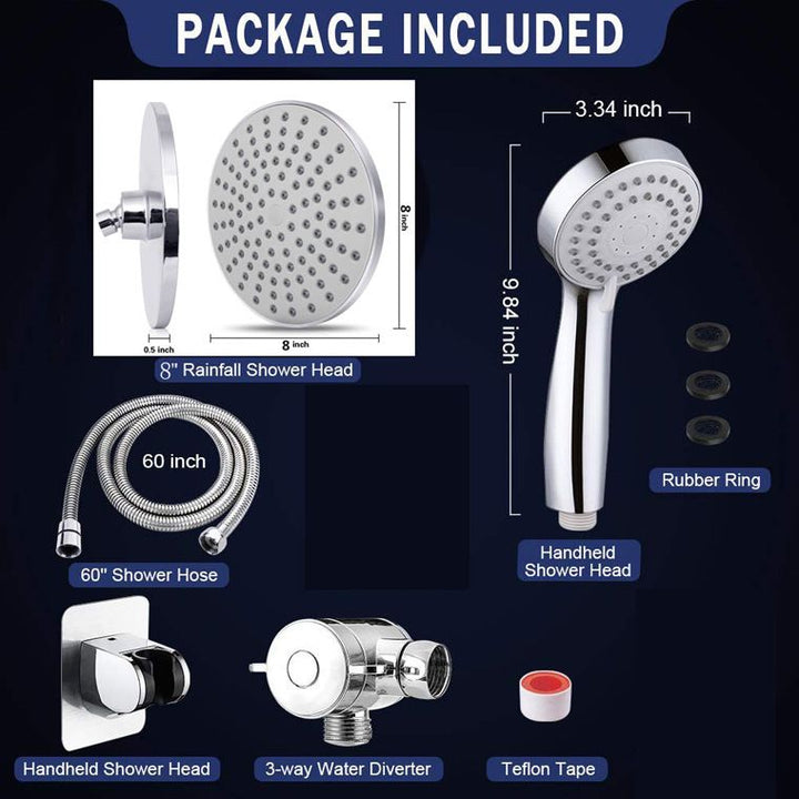 Lisslune | Round Dual Shower Heads Traditional Style Wall Mounted Dual Shower