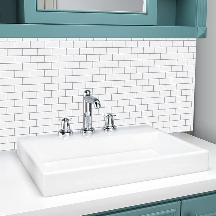 Lisslune | Modern Peel and Stick Tiles PVC Subway Tile Peel and Stick Wall Tile for Bathroom