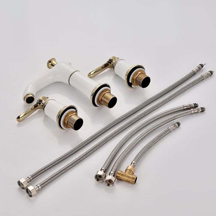Lisslune | Glam Bathtub Faucet Trim Deck Mounted Lever Handle Swivel Spout Bathtub Faucet