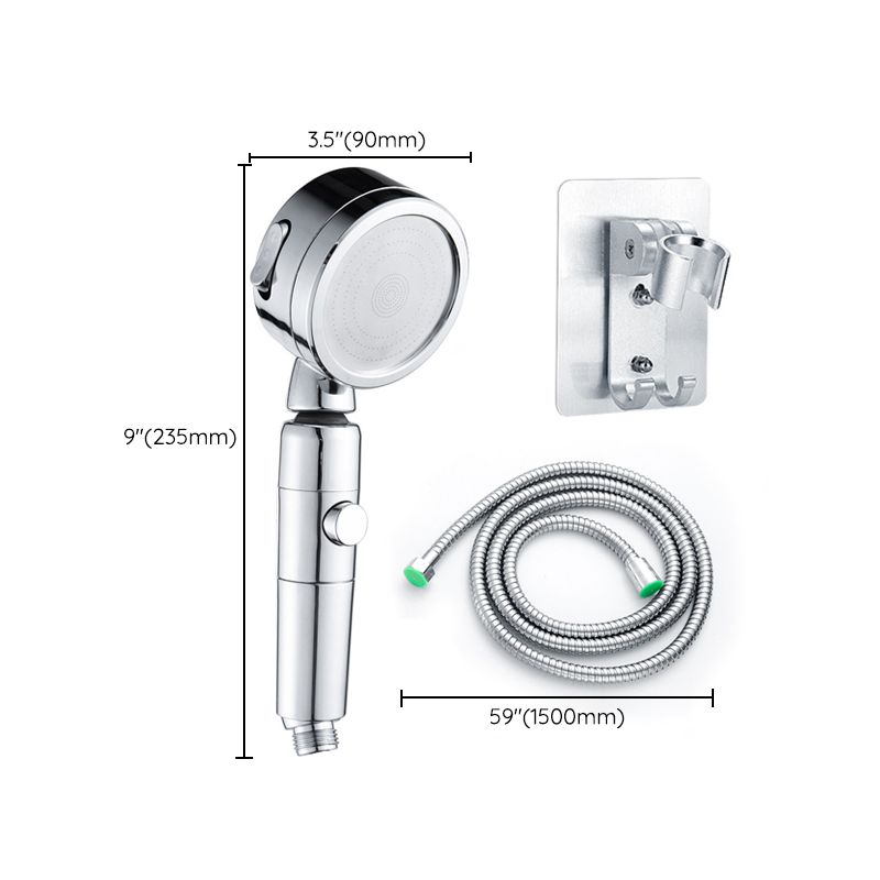 Lisslune | Contemporary Handheld Showerhead Round 3 Setting Sprayhead in Silver