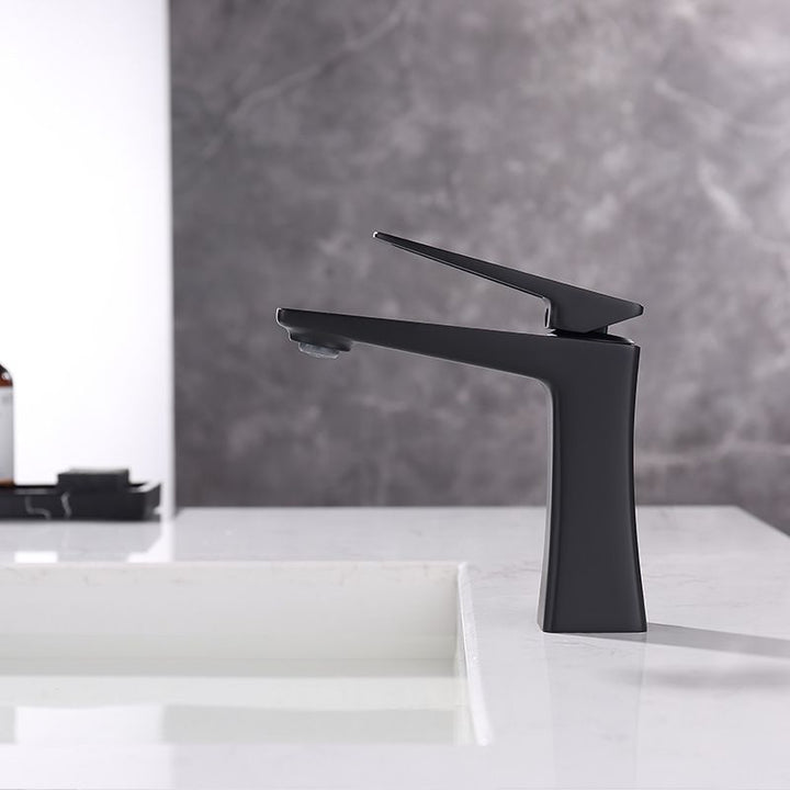 Lisslune | Glam Vessel Sink Faucet Brass Lever Handles with Drain Assembly Sink Faucet
