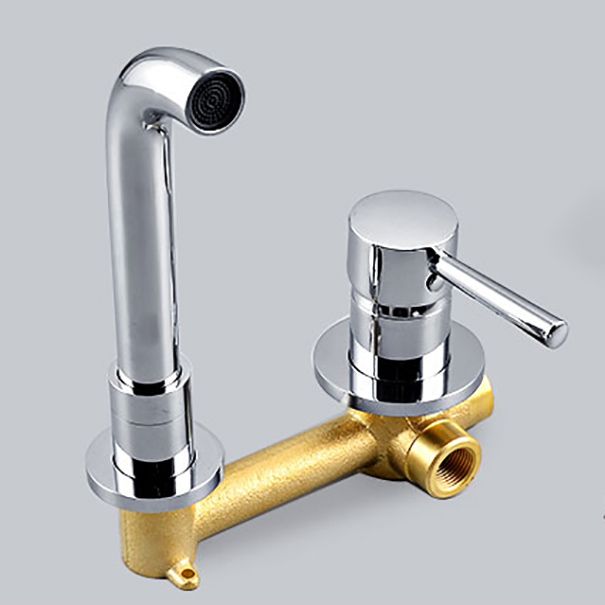 Lisslune | Wall-mounted Bronze Bathtub Filler Double Handles Bathtub Spout Bathtub Faucet Trim