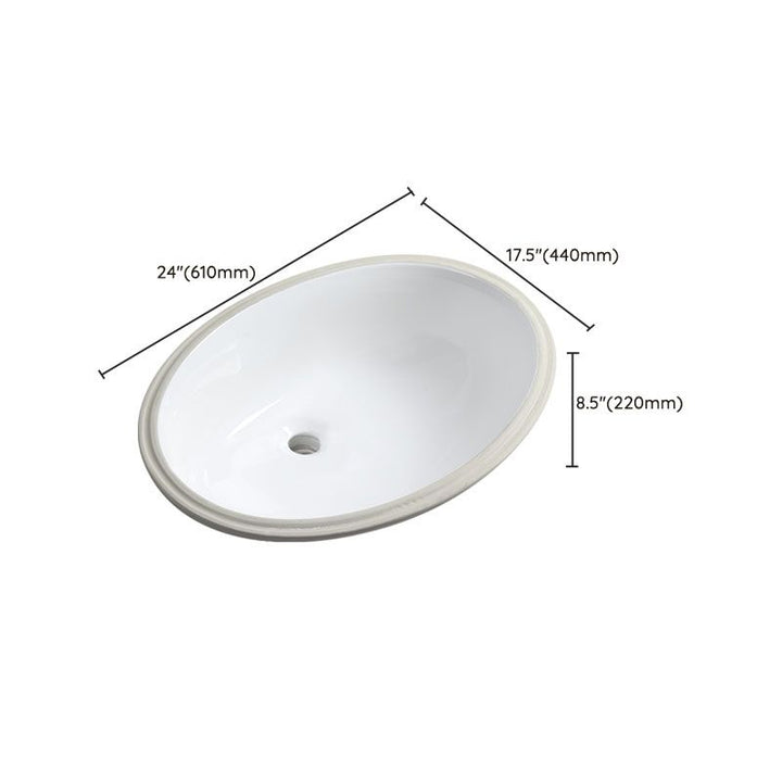 Lisslune | Modern Oval Wash Stand Ceramic Table Installation Sink Bathroom