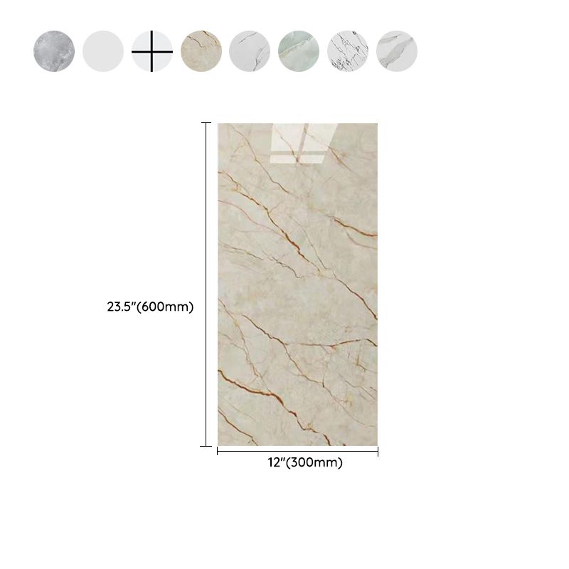Lisslune | Stain Resistant Peel & Stick Tile Marble Effect Single Tile for Kitchen Backsplash
