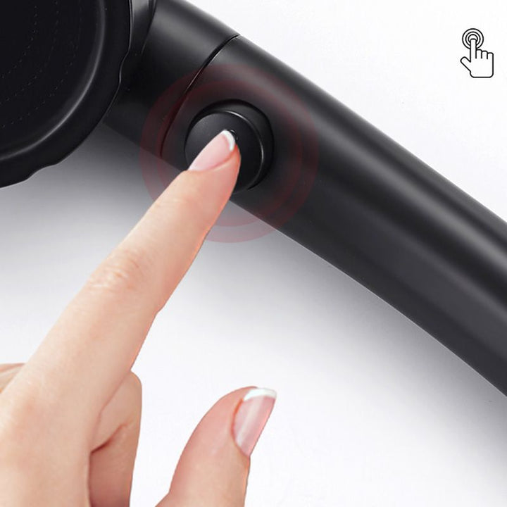 Lisslune | Contemporary Showerhead Round Handheld Showerhead Combination in Black