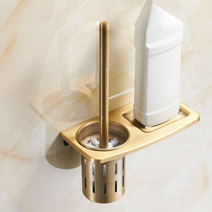 Lisslune | Vintage Bronze Bathroom Accessories Set Brushed Brass Towel Bar/Paper Holder/Bath Shelf